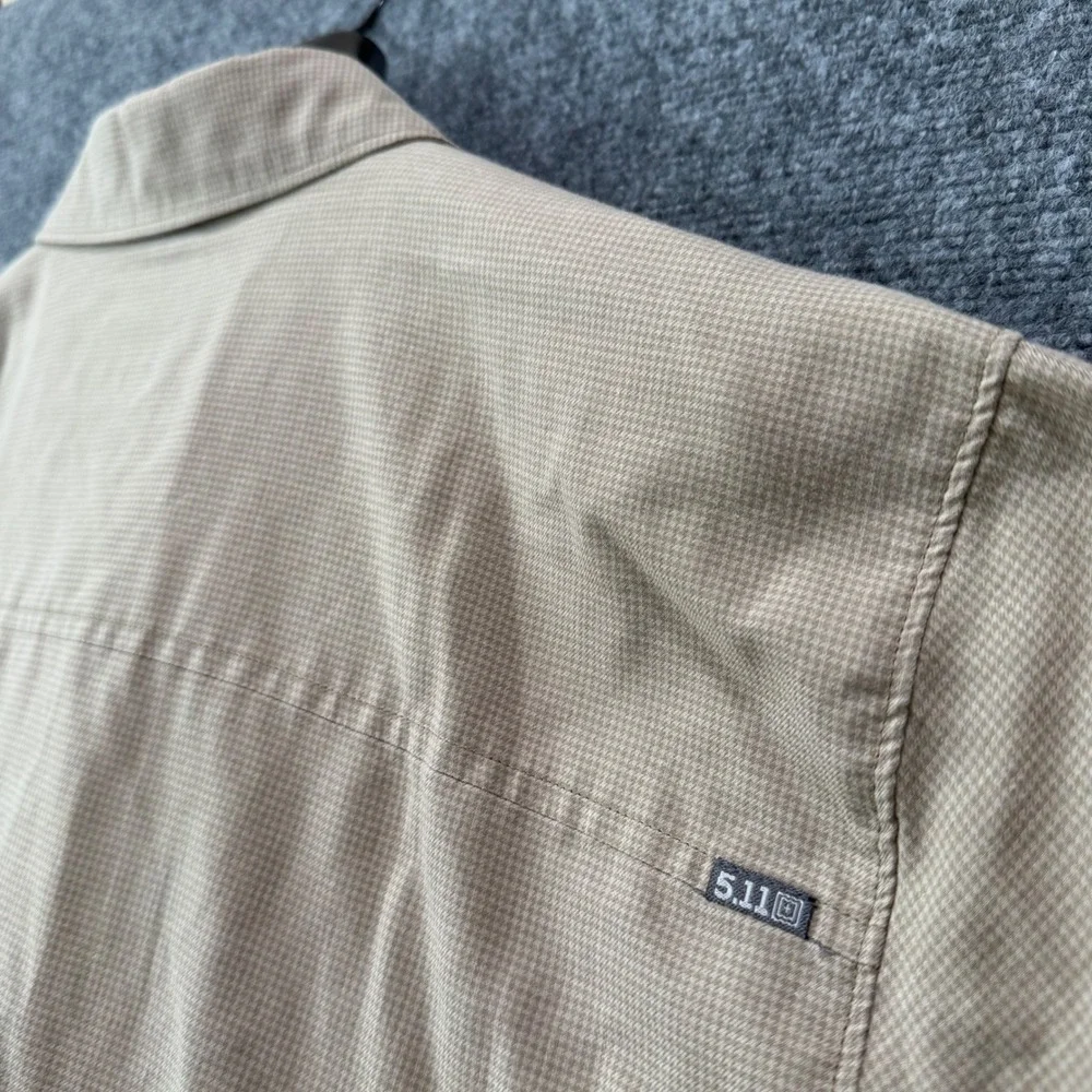 5.11 Tactical Mens 2XL Igor Shirt Long Sleeve Snap Button Plaid Houndstooth‎
